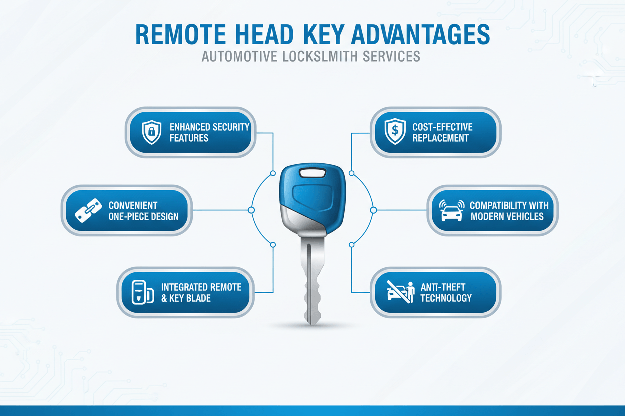 The Advantages of Remote Head Key Use for Efficient Ignition Repair in Port Charlotte FL diagram showing benefits.