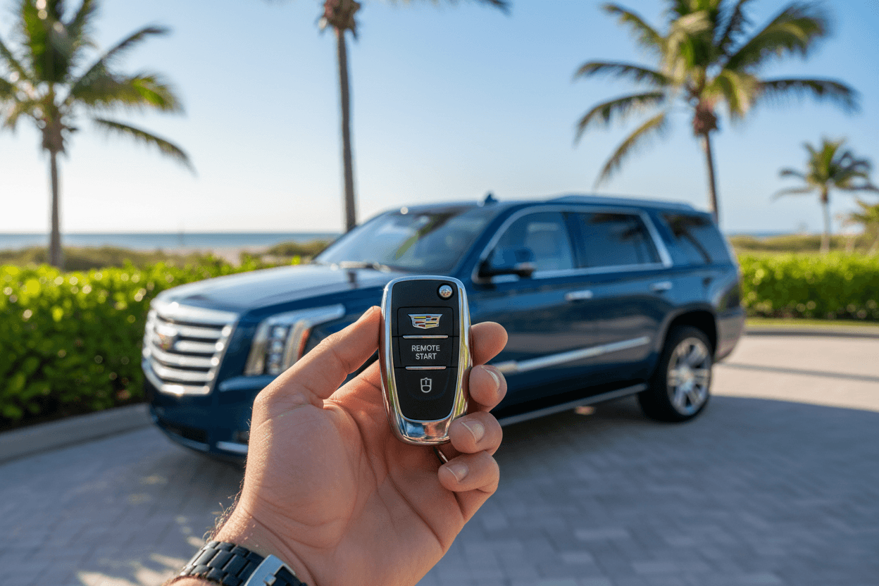 Why Key Programming is Essential for Modern Vehicles in Arcadia FL with a remote start key and luxury SUV.