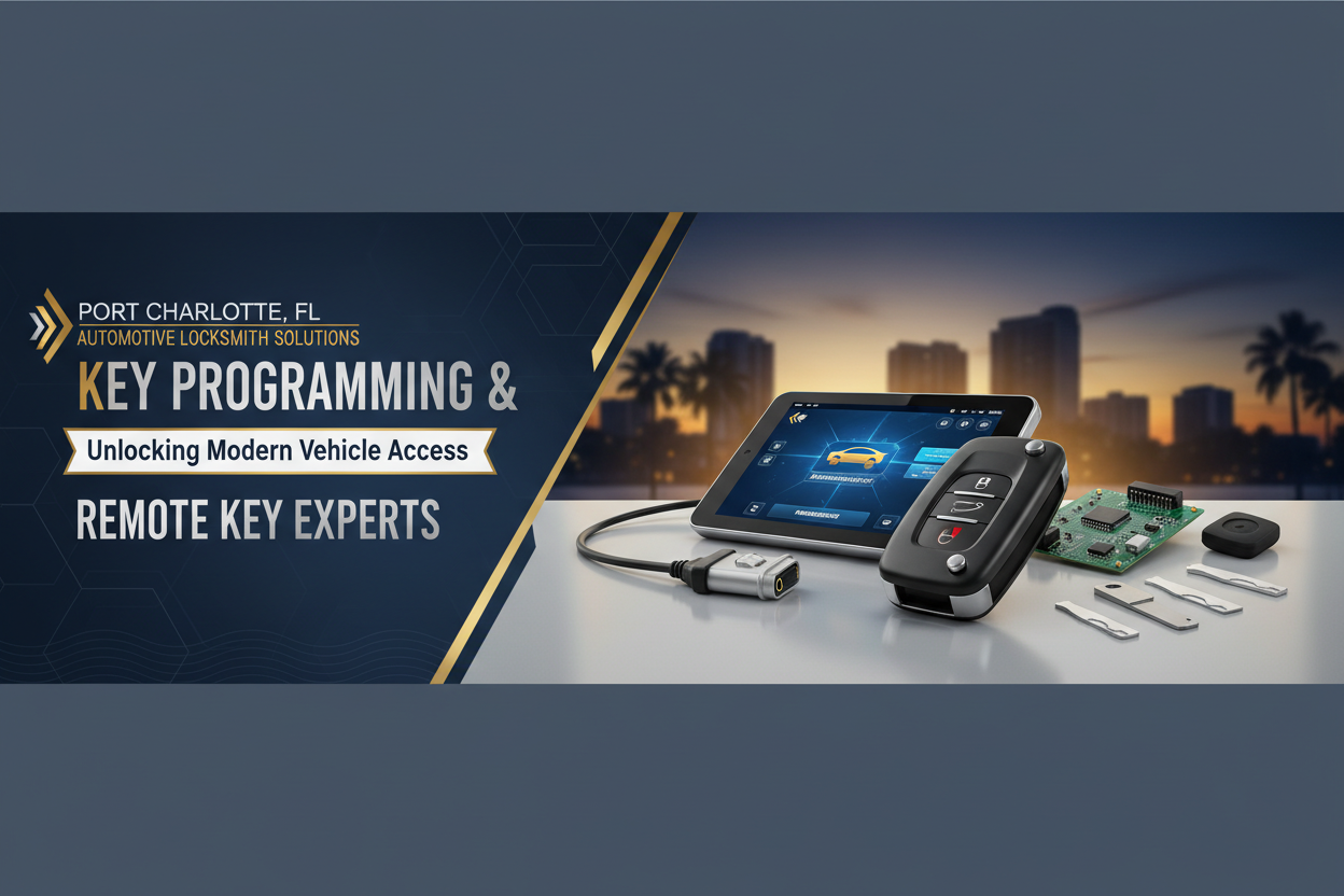 key programming solutions Port Charlotte featured with tools and technology for automotive locksmith services.