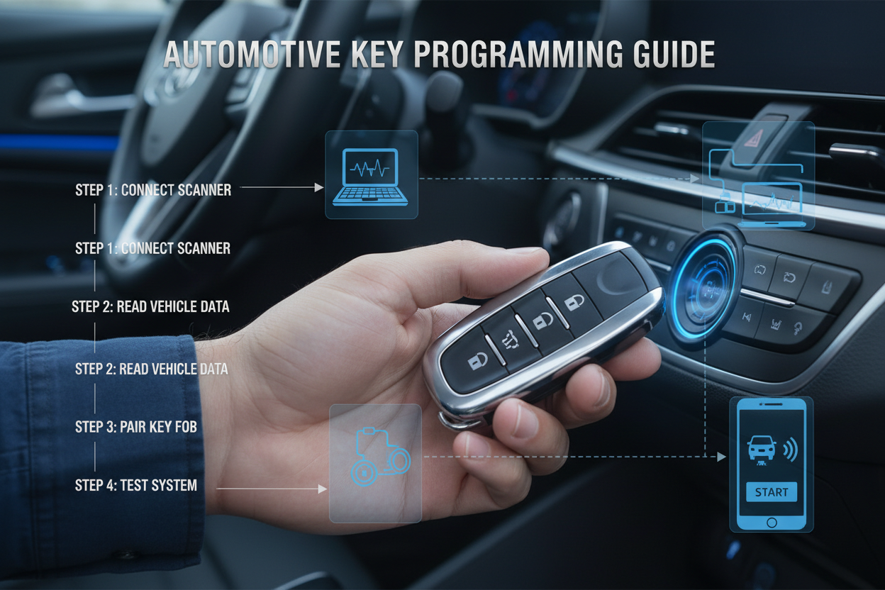 How Do You Program a Car Key? Step-by-Step Key Programming Guide with key programming steps and scanner.