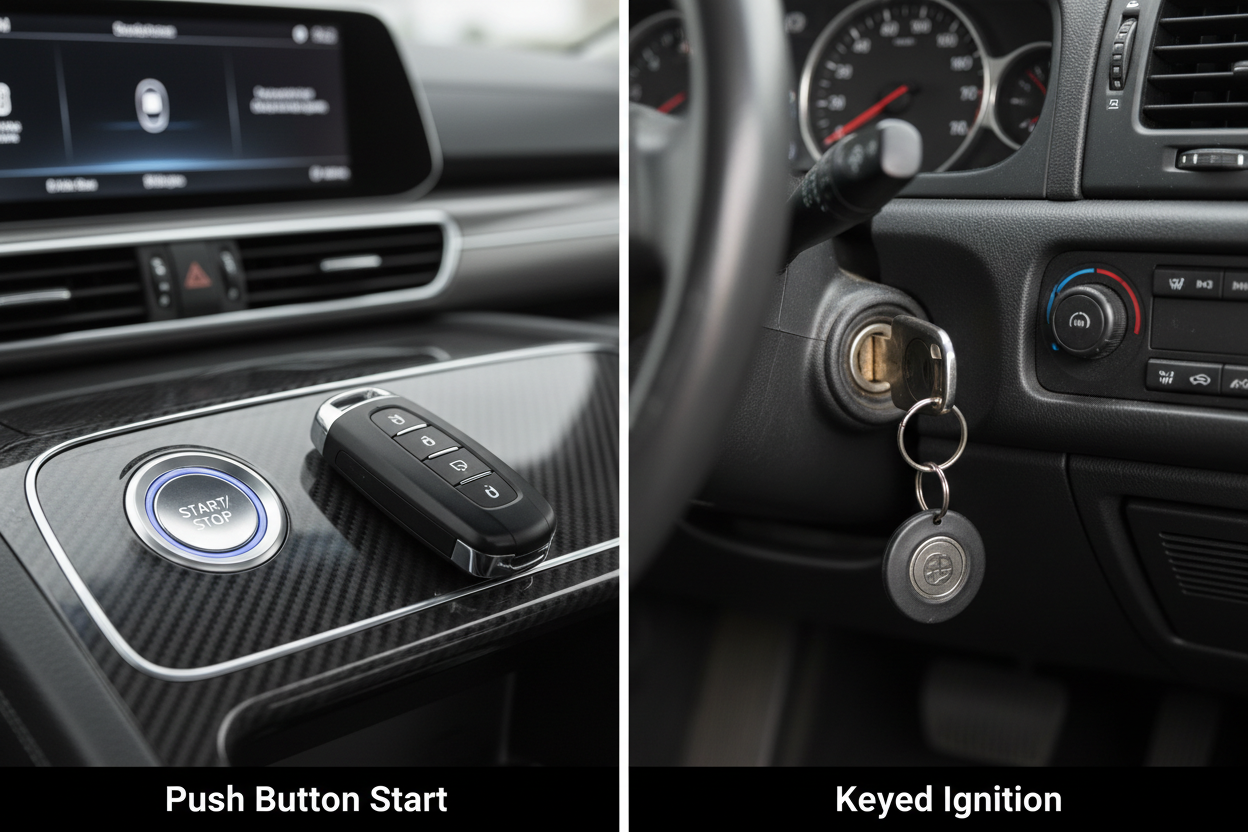 A Guide to Push Button Start and Ignition Repair in Punta Gorda FL - Push button start vs keyed ignition system.
