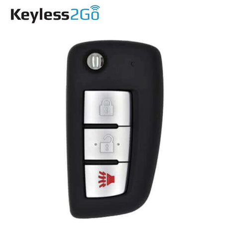 14-22 Nissan: SUV | 3-Button Flip Key, Chip 4A | PN: 28268-4BA1A | SKU: CWTWB1G767 | SKU: NIS-332-K2G | Aftermarket