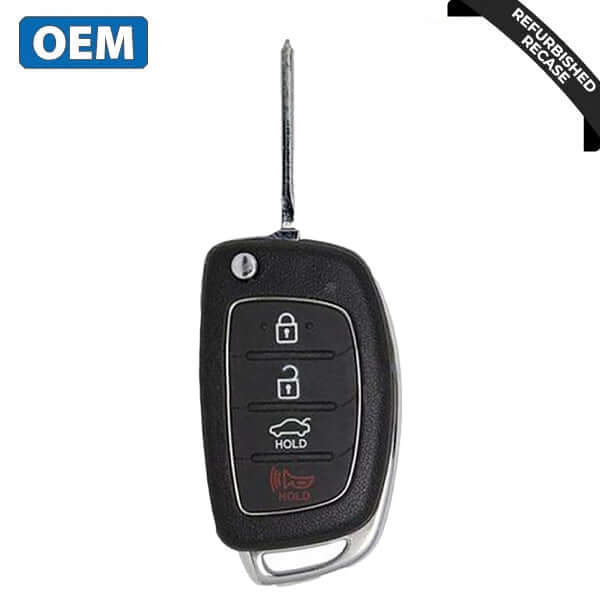 15-17 Hyundai: Car | 4-Button Flip Key | PN: 95430-C1010 | FCC: TQ8-RKE-4F16 | SKU: RFK-HY-4F16-RC | OEM Recase
