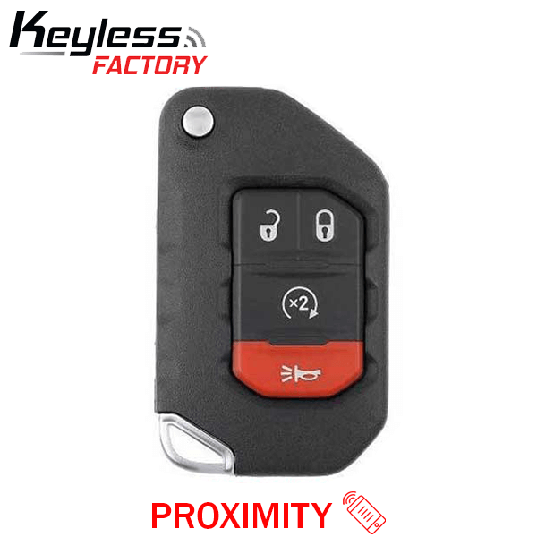 18-24 Jeep: SUV | 4-Button Flip Key | PN: 68416784AA | FCC: OHT1130261 | SKU: RFK-WRNG-4 | Aftermarket