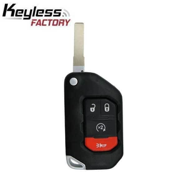 18-26 Jeep: SUV | 4-Button Flip Key | PN: 68416784AA | FCC: OHT1130261 | SKU: RFK-WRNG-4 | Aftermarket