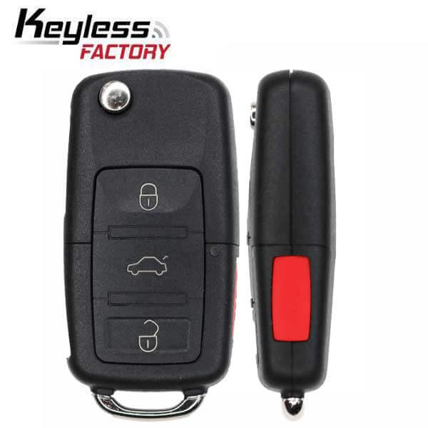 98-14 Ford: Car, SUV, Truck, Van | H92 4-Button Flip Key, Chip 4D-63 | PN: FDFLP4 | FCC: CWTWB1U331 | SKU: RFK-FD-H92-1 | Aftermarket