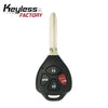 08-12 Toyota: Car | 4-Button Remote Head Key, Chip 4D67 | PN: 89070-02270 | FCC: GQ4-29T | SKU: RK-TOY-29T-67-4B | Aftermarket